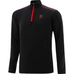 Kids' Pluto 2 Stripe Hybrid Half Zip Top Black / Red