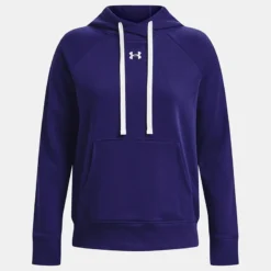 Under Armour Women's UA Rival Fleece HB Hoodie Sonar Blue / White -Sportswear Shop ps1356317 468 hf