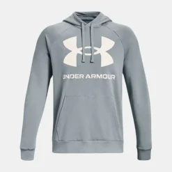 Under Armour Men's Rival Fleece Big Logo Hoodie Harbor Blue / Onyx White -Sportswear Shop ps1357093 465 hf