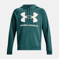Under Armour Men's UA Rival Fleece Big Logo Hoodie Coastal Teal / Onyx White -Sportswear Shop ps1357093 722 hf
