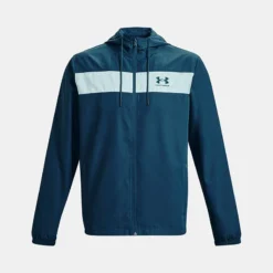 Under Armour Men's UA Sportstyle Windbreaker Jacket Fuse Teal / Petrol Blue -Sportswear Shop ps1361621 437 hf