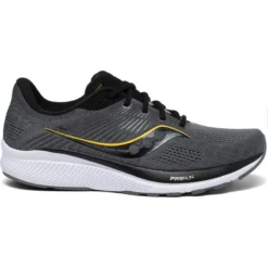 Saucony Men's Guide 14 Running Shoes Charcoal / Vizigold