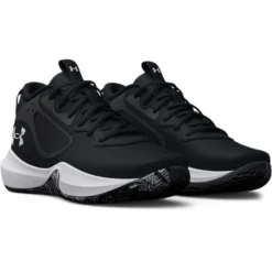 Under Armour Men's Lockdown 6 Basketball Shoes Black / White -Sportswear Shop s7.3025616 001 pair