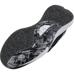 Under Armour Men's Lockdown 6 Basketball Shoes Black / White -Sportswear Shop s7.3025616 001 sole