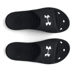 Under Armour Women's Locker IV Slides Black / White -Sportswear Shop s7.3027013 001 toe