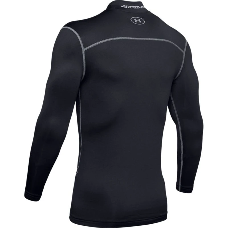 Under Armour Men's UA ColdGear® Armour Compression Mock Baselayer Black / Steel 4 Under Armour Men's UA ColdGear® Armour Compression Mock Baselayer Black / Steel - Image 4