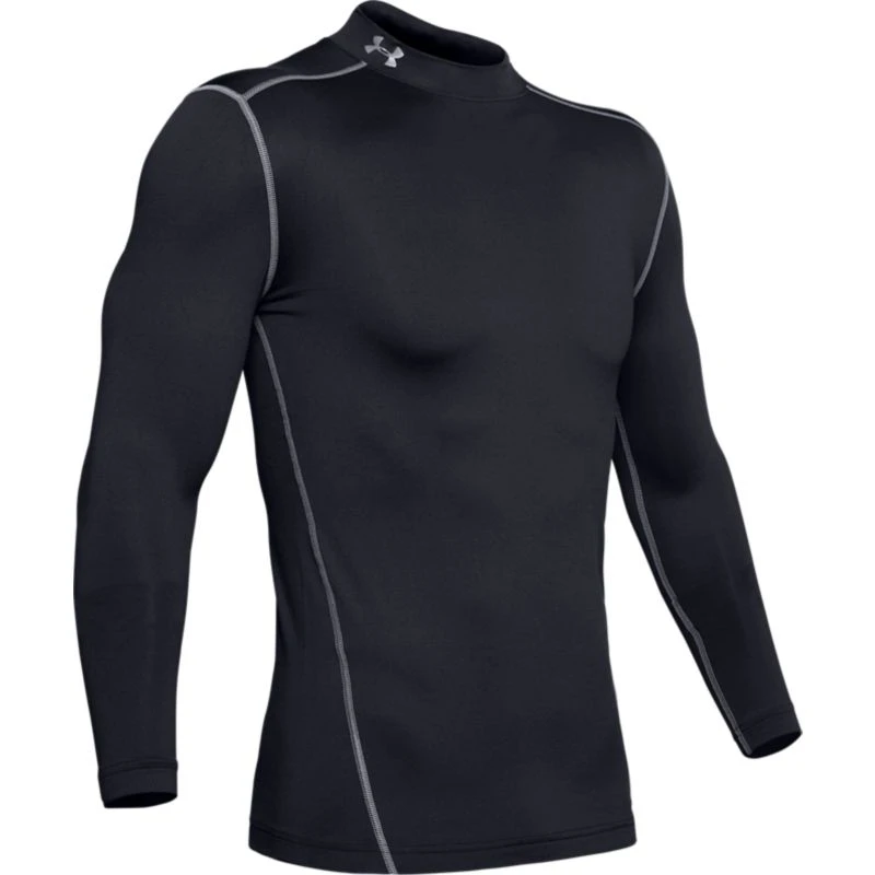 Under Armour Men's UA ColdGear® Armour Compression Mock Baselayer Black / Steel 3 Under Armour Men's UA ColdGear® Armour Compression Mock Baselayer Black / Steel - Image 3
