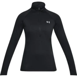 Under Armour Women's UA Tech™ Half Zip Top Black / Black / Metallic Silver -Sportswear Shop s7.ps1320126 001 hf 1