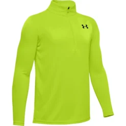 Under Armour Kids' Tech 2.0 Half Zip Green Citrine / Black