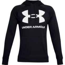 Under Armour Men's UA Rival Fleece Big Logo Hoodie Black / Onyx White -Sportswear Shop s7.ps1357093 001 hf