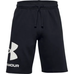 Under Armour Men's UA Rival Fleece Big Logo Shorts Black / Onyx White -Sportswear Shop s7.ps1357118 001 hf