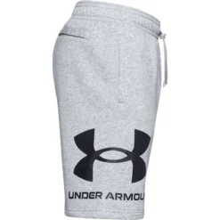 Under Armour Men's UA Rival Fleece Big Logo Shorts Mod Gray Light Heather / Black -Sportswear Shop s7.ps1357118 011 hs