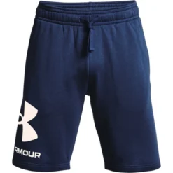 Under Armour Men's UA Rival Fleece Big Logo Shorts Indigo / Tech Blue -Sportswear Shop s7.ps1357118 404 hf
