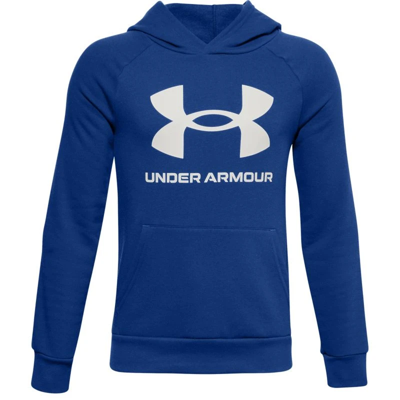 Under Armour Kids' UA Rival Fleece Big Logo Hoodie Royal / Onyx White 1 Under Armour Kids' UA Rival Fleece Big Logo Hoodie Royal / Onyx White