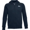 Under Armour Kids' UA Rival Cotton Full Zip Hoodie Academy / Onyx White
