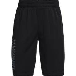 Under Armour Kids' UA Prototype 2.0 Wordmark Shorts Black / Pitch Grey