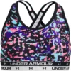 Under Armour Kids' UA Crossback Printed Sports Bra Black / White