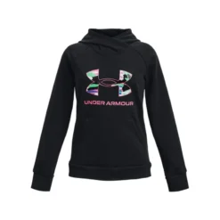 Under Armour Kids' Rival Fleece Big Logo Hoodie Black / Pink Punk