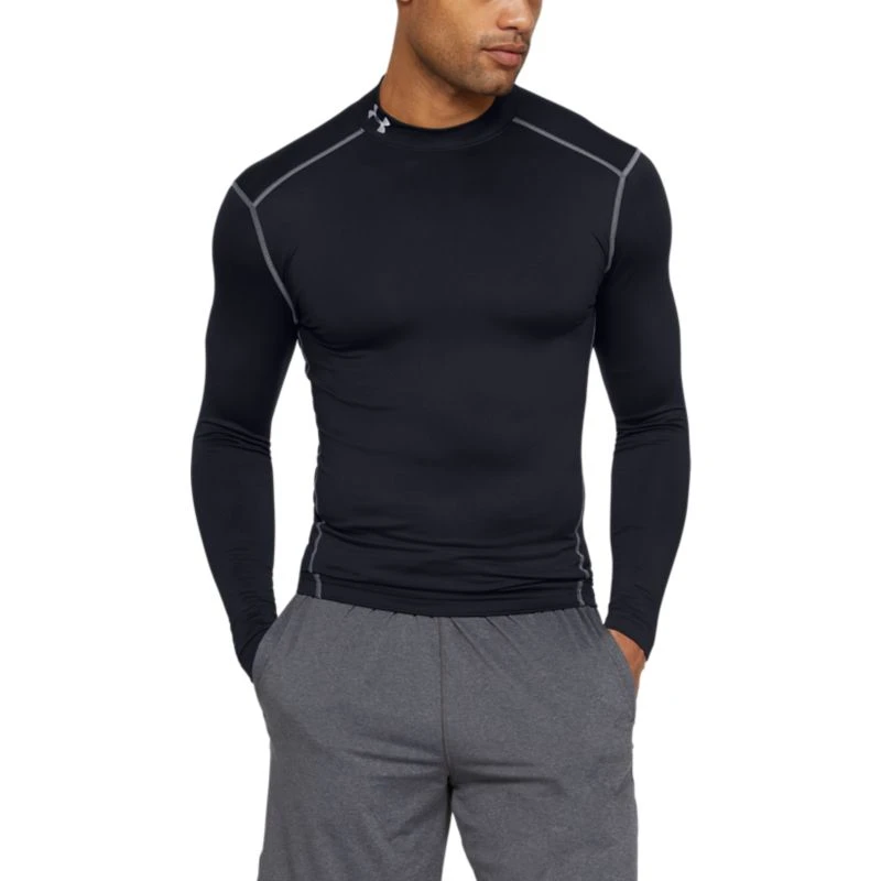 Under Armour Men's UA ColdGear® Armour Compression Mock Baselayer Black / Steel 1 Under Armour Men's UA ColdGear® Armour Compression Mock Baselayer Black / Steel