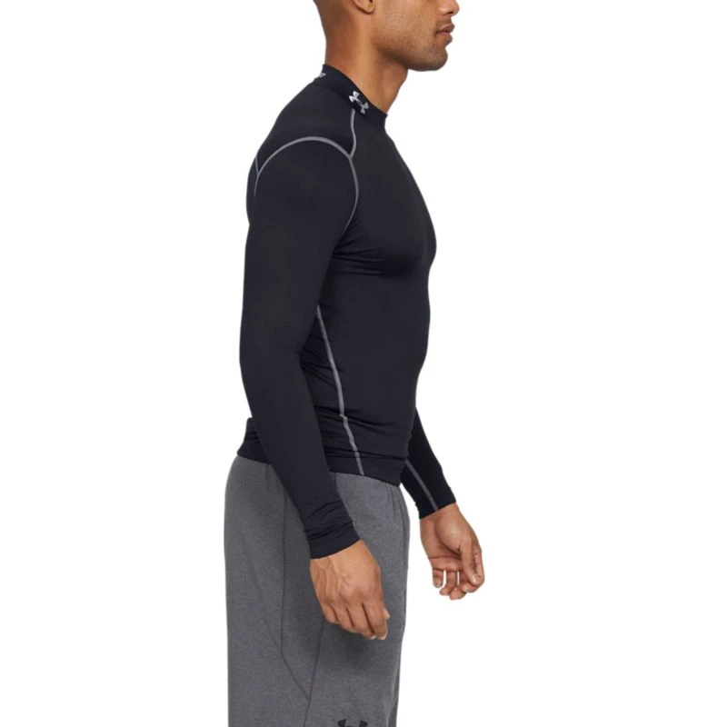 Under Armour Men's UA ColdGear® Armour Compression Mock Baselayer Black / Steel 2 Under Armour Men's UA ColdGear® Armour Compression Mock Baselayer Black / Steel - Image 2