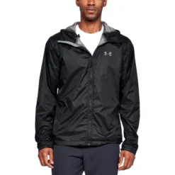 Under Armour Men's UA Forefront Rain Jacket Black / Steel