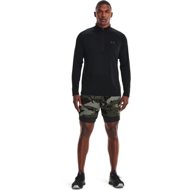 Under Armour Men's UA Tech™ Half Zip Top Black / Charcoal 4 Under Armour Men's UA Tech™ Half Zip Top Black / Charcoal - Image 4