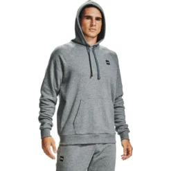 Under Armour Men's UA Rival Fleece Hoodie Pitch Grey Light Heather / Onyx White