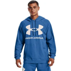 Under Armour Men's Rival Fleece Big Logo Hoodie Victory Blue / Onyx White