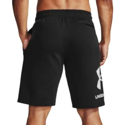 Under Armour Men's UA Rival Fleece Big Logo Shorts Black / Onyx White -Sportswear Shop s7.v5 1357118 001 bc