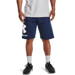 Under Armour Men's UA Rival Fleece Big Logo Shorts Indigo / Tech Blue