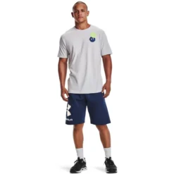 Under Armour Men's UA Rival Fleece Big Logo Shorts Indigo / Tech Blue -Sportswear Shop s7.v5 1357118 404 fsf