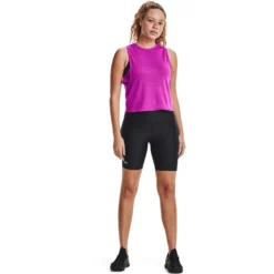 Under Armour Women's HeatGear® Armour Bike Shorts Black / White -Sportswear Shop s7.v5 1360939 001 fsf