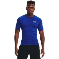 Under Armour Men's HeatGearĀ® Armour Short Sleeve T-Shirt Royal / White