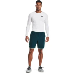 Under Armour Men's HeatGear® Armour Long Sleeve T-Shirt White / Black -Sportswear Shop s7.v5 1361524 100 fsf