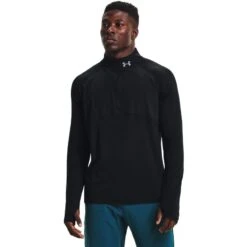 Under Armour Men's Qualifier Run 2.0 Half Zip Top Black / Reflective