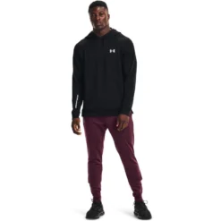 Under Armour Men's Armour Terry Hoodie Black / White -Sportswear Shop s7.v5 1366259 001 fsf 1