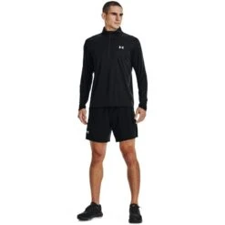 Under Armour Men's Speed Stride 2.0 Half Zip Top Black / Reflective -Sportswear Shop s7.v5 1369750 001 fsf