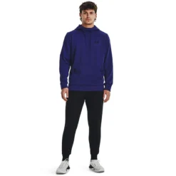 Under Armour Men's Armour Fleece® Hoodie Sonar Blue / Black -Sportswear Shop s7.v5 1373353 468 fsf