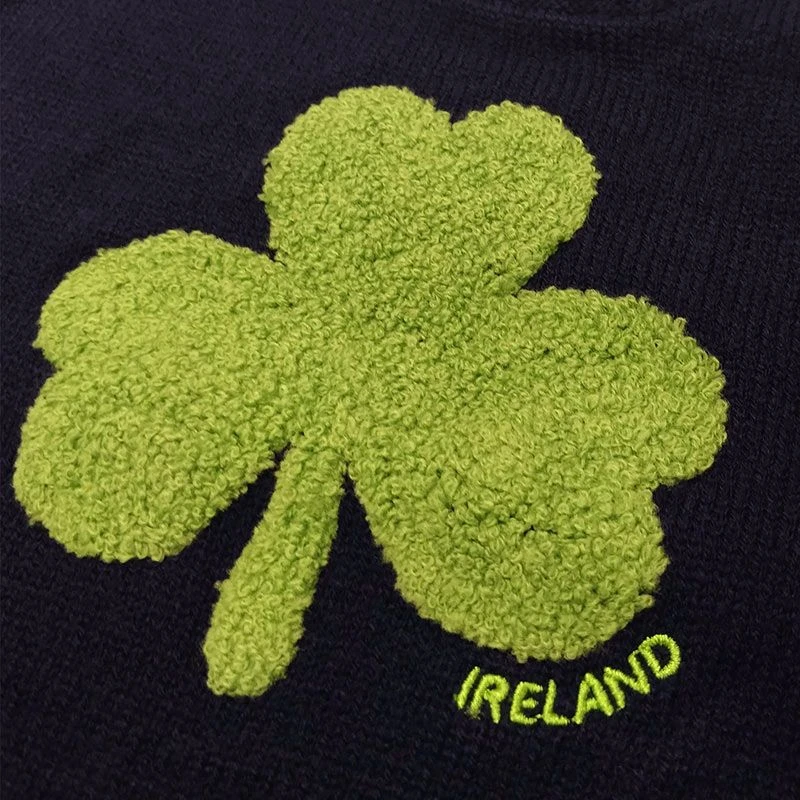 Trad Craft Kids' Shamrock Jumper Navy Knit Emerald 3 Trad Craft Kids' Shamrock Jumper Navy Knit Emerald - Image 3