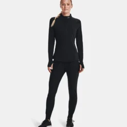 Under Armour Women's UA Qualifier Run 2.0 Half Zip Black / Black / Reflective -Sportswear Shop v5 1365632 001 fsf