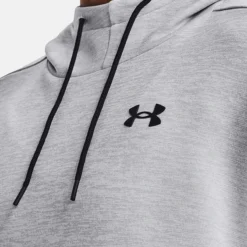 Under Armour Women's Armour Fleece® Left Chest Hoodie Halo Gray Light Heather / Black -Sportswear Shop v5 1373055 014 collar