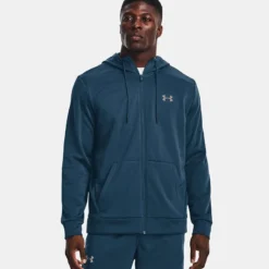 Under Armour Men's Fleece® Full-Zip Hoodie Petrol Blue / Pewter