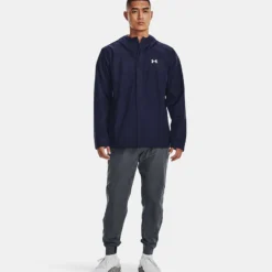 Under Armour Men's UA Stormproof Cloudstrike 2.0 Jacket Midnight Navy / White -Sportswear Shop v5 1374644 410 fsf