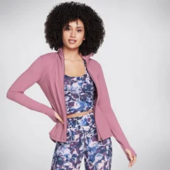 Skechers Women's Go Walk Mesh Jacket Dark Mauve -Sportswear Shop w03ja158 dkmv d