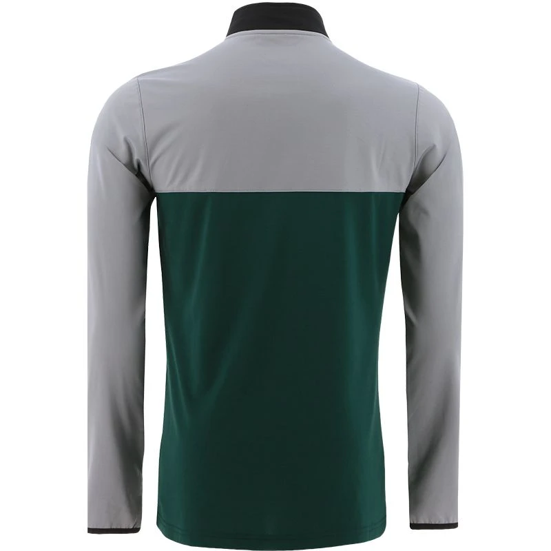 Men's Zack Brushed Half Zip Top Green / Grey / Black 2 Men's Zack Brushed Half Zip Top Green / Grey / Black - Image 2
